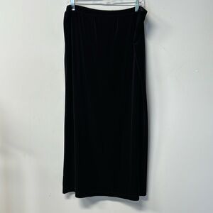 Laura Scott pull on black velvet velour skirt goth academia Sz XL 18-20 Vintage